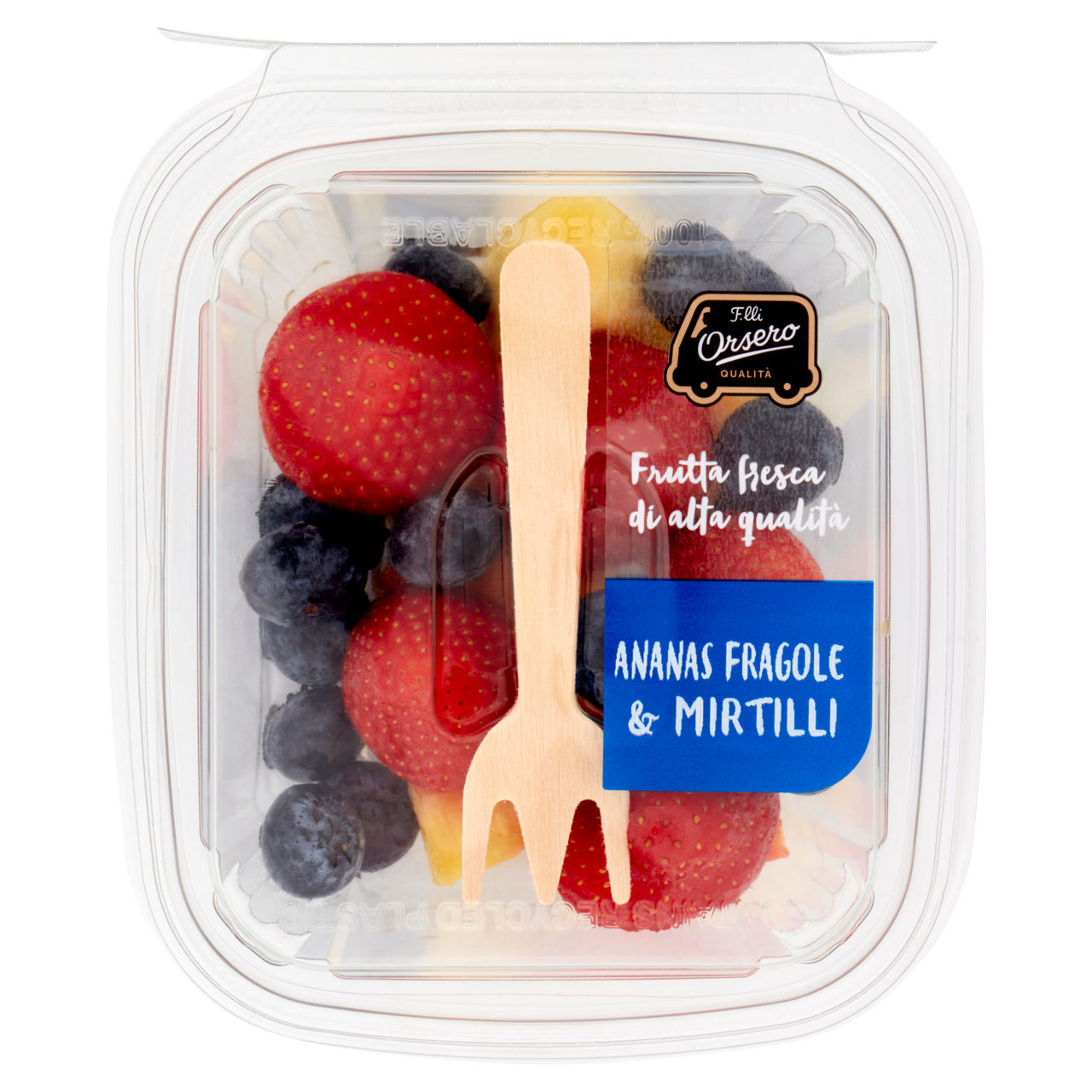 Mix di ananas fragole e mirtilli 150 gr