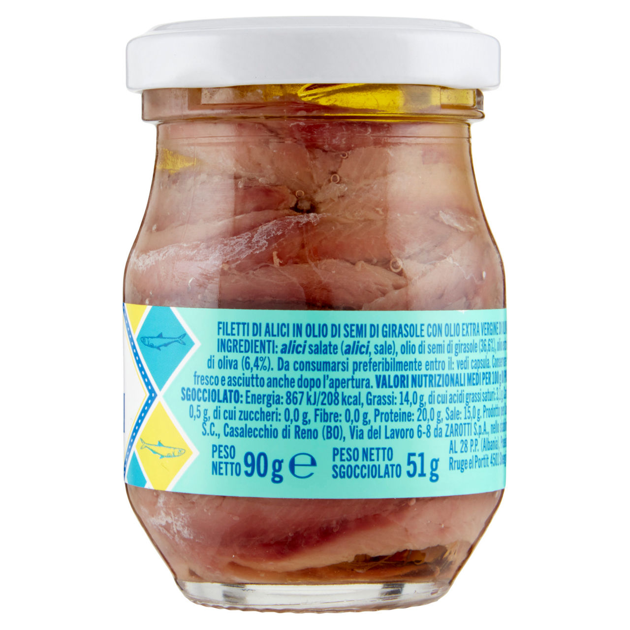 Filetti di alici coop distese olio blend evo + girasole vaso vetro g.90 - Immagine 51