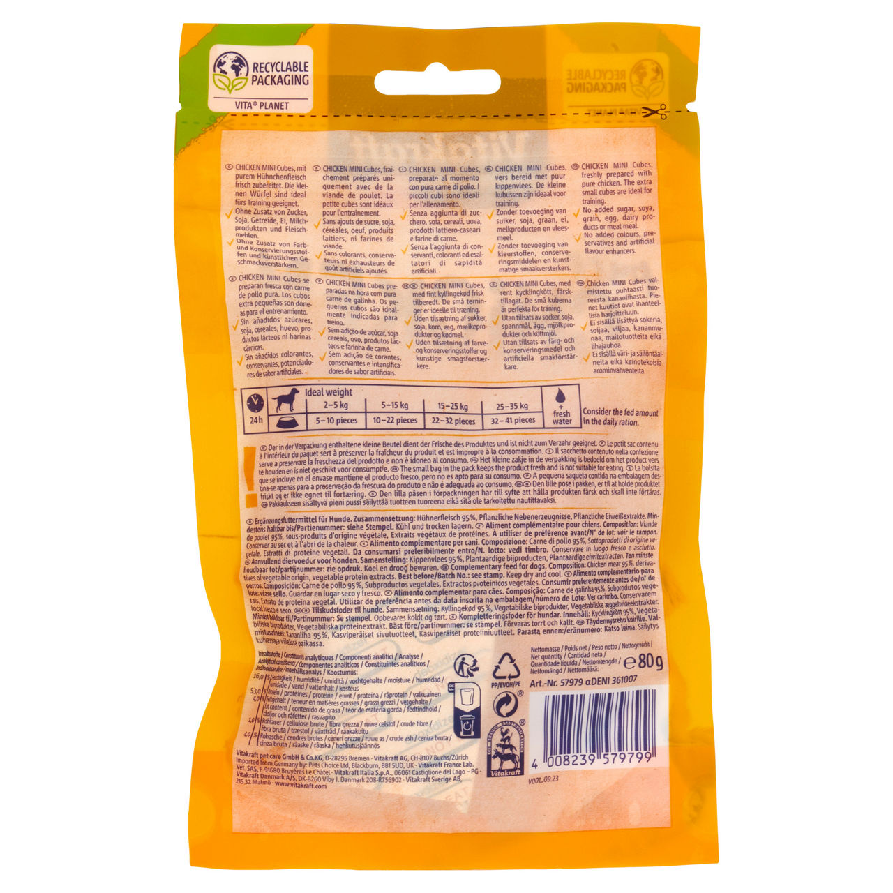 Chicken mini cubes vitakraft flow-pack g80 - Immagine 51