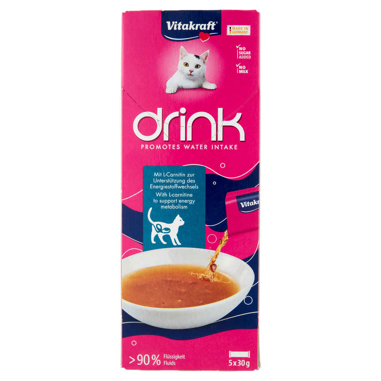 Vitakraft snack liquido per gatto salmone e carnitin pz.5xg30 - Immagine 01