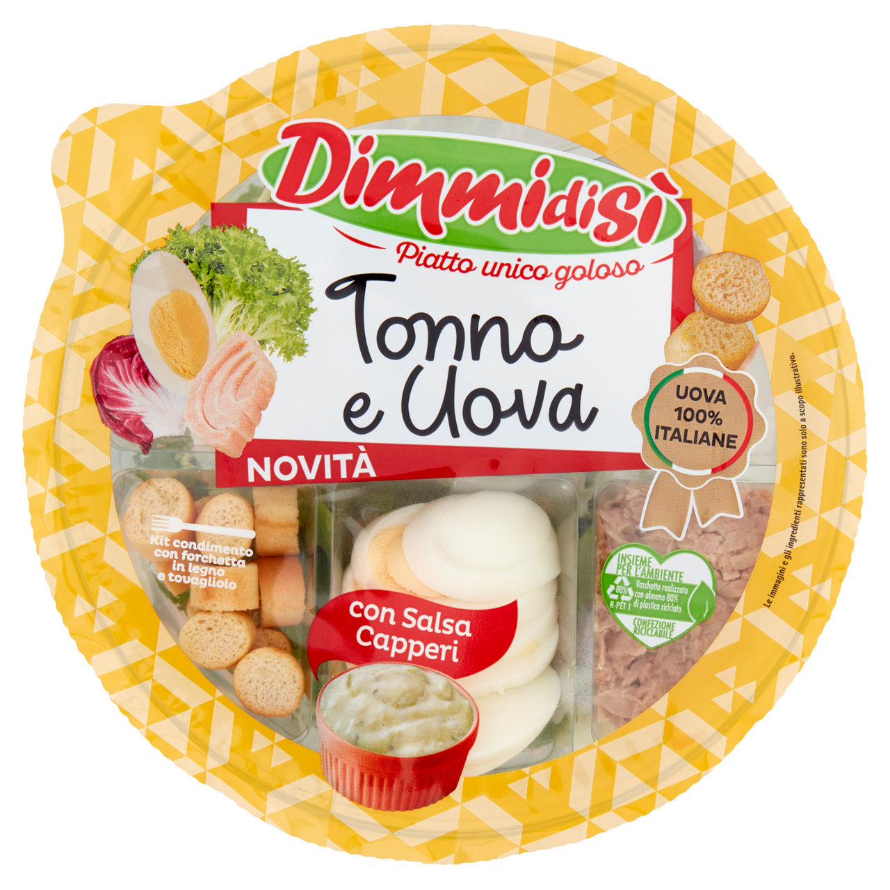 Insalatona con tonno e uova con salsa ai capperi 190 gr - Immagine 01