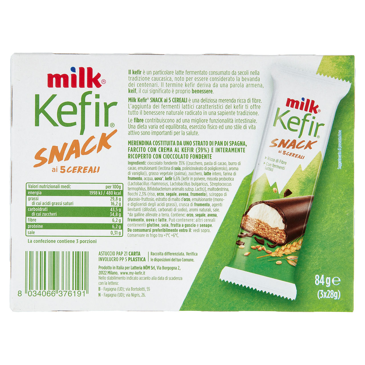 Snack dolce kefir e cinque cereali 3 pz da 28 gr - Immagine 31