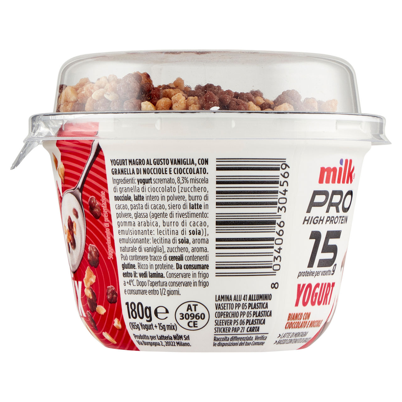 Yogurt proteico bianco con cioccolato e nocciole 180 gr - Immagine 31