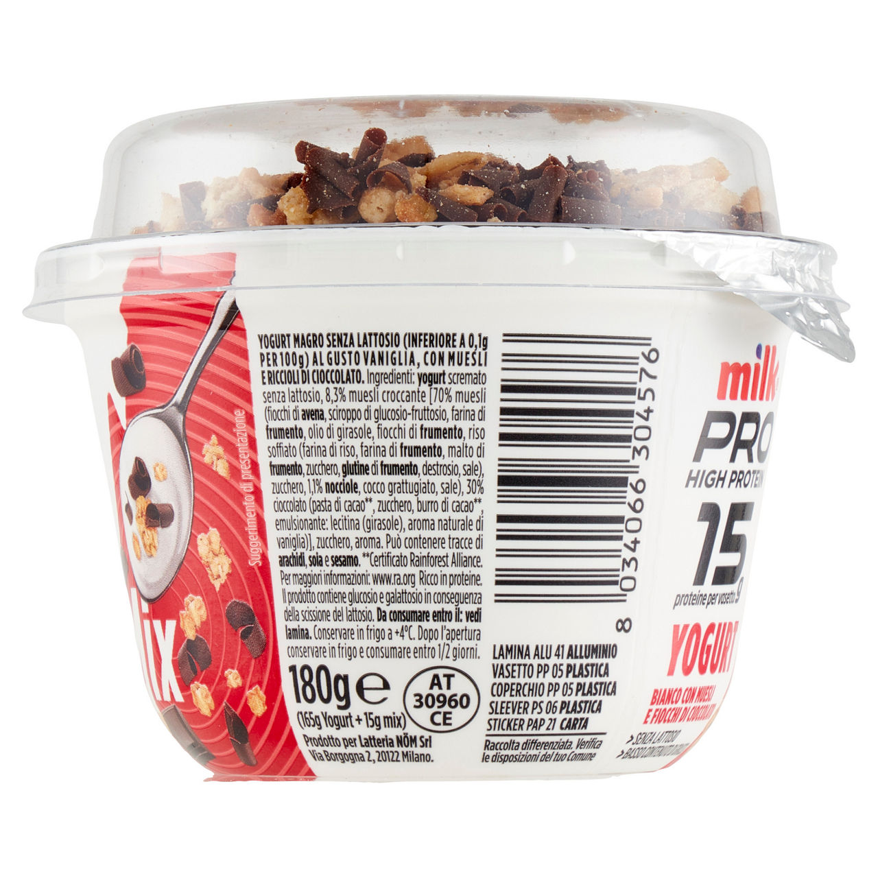 Yogurt proteico bianco con müsli e fiocchi di cioccolato 180 gr - Immagine 31