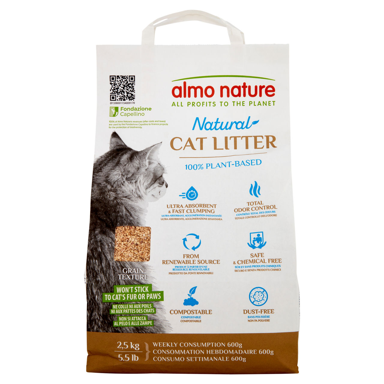 Lettiera per gatti compostabile 2,5 kg