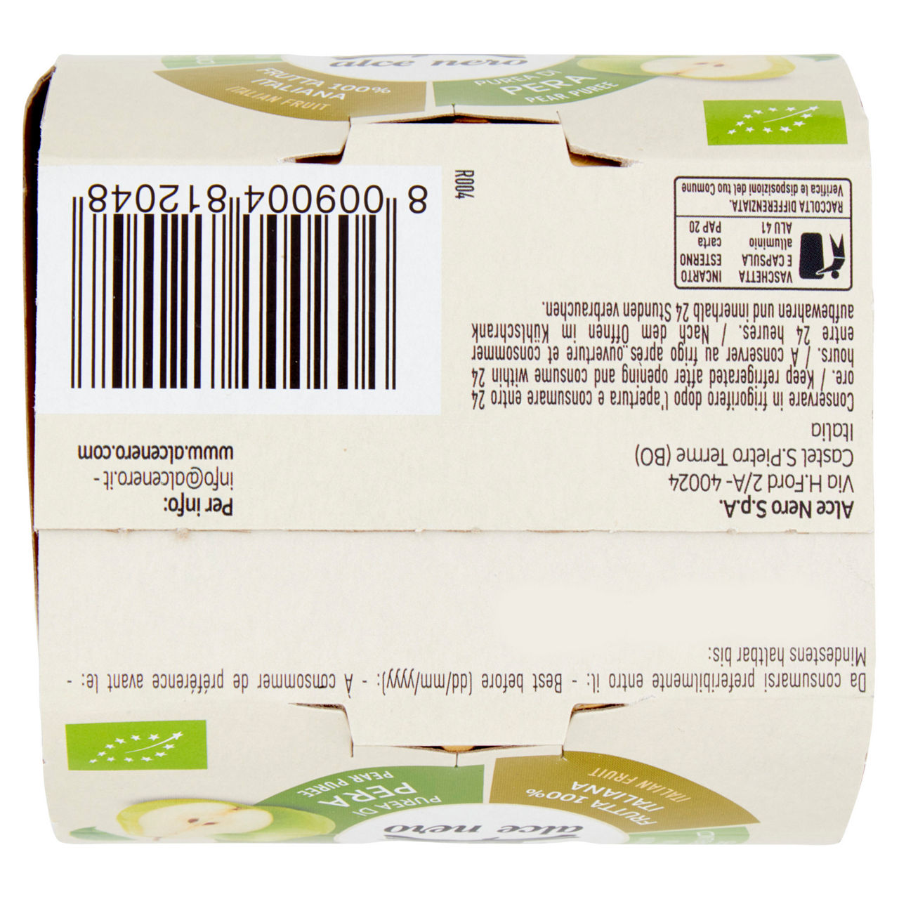 Purea di pera biologica 100% frutta  alce nero g 100x2 - Immagine 31
