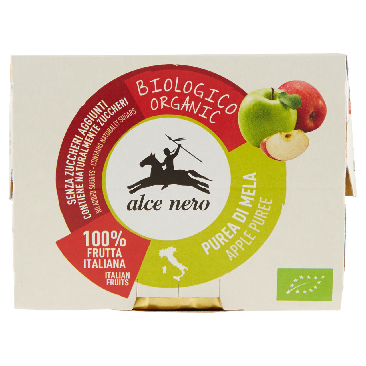 Purea di mela biologica 100% frutta  alce nero g 100x2 - Immagine 01