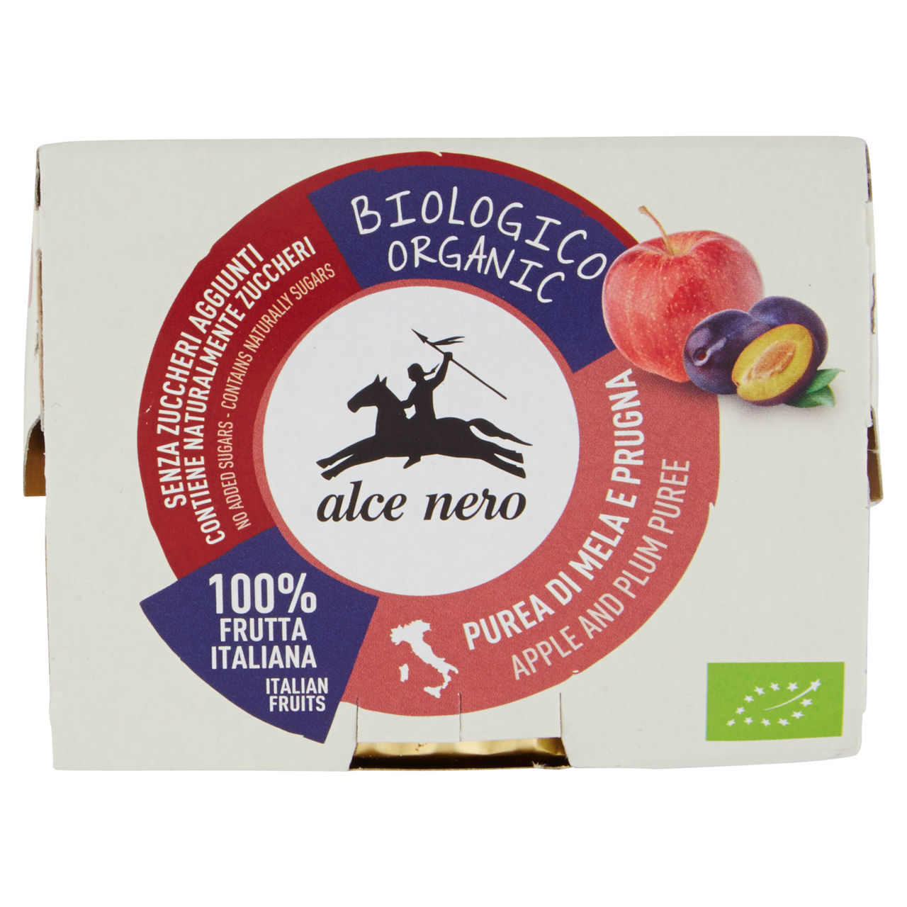 Purea di mela e prugna biologica 100% frutta  alce nero g 100x2 - Immagine 41