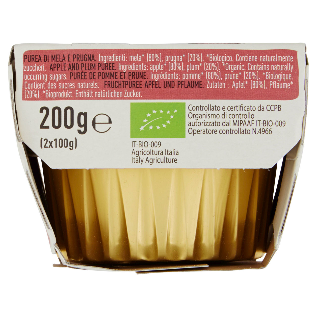 Purea di mela e prugna biologica 100% frutta  alce nero g 100x2 - Immagine 31