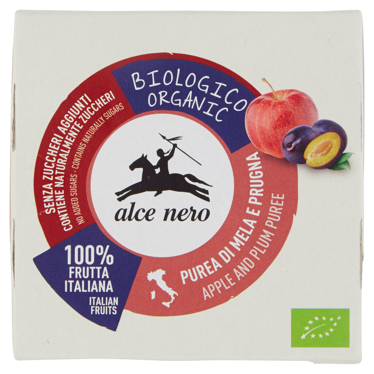 Purea di mela e prugna biologica 100% frutta  alce nero g 100x2 - Immagine 21