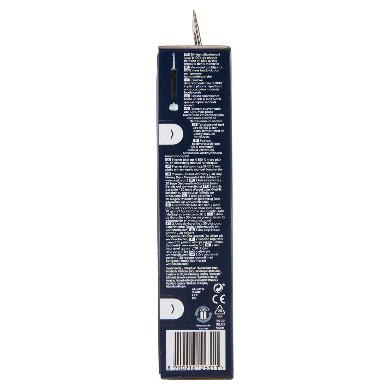 Spazzolino elettrico oral-b vitality pro black sensitive pz.1 - Immagine 51