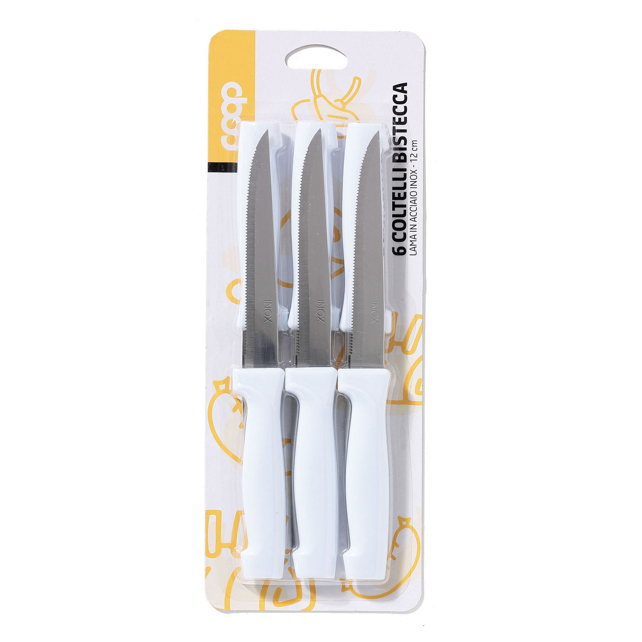 Confezione coltelli per bistecca bianchi 6 pz