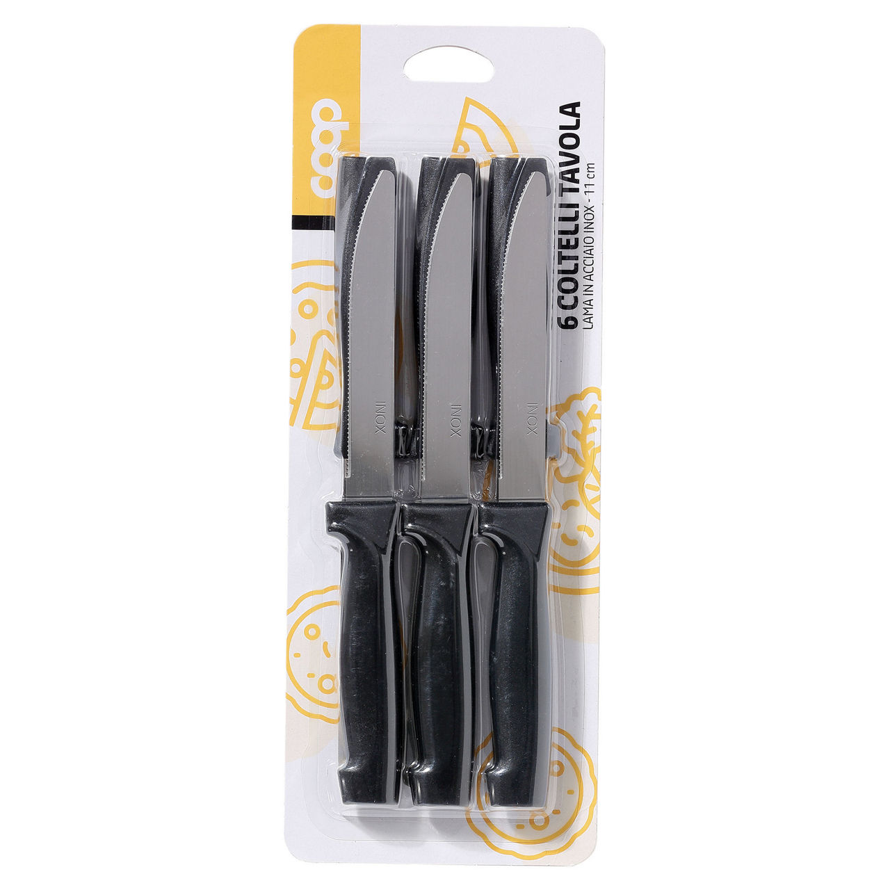 Confezione coltelli da tavola neri 6 pz