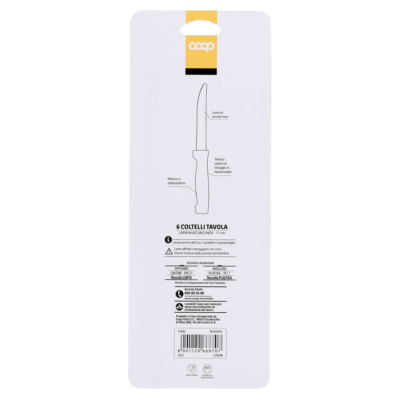 Confezione coltelli da tavola bianco 6 pz - Immagine 11