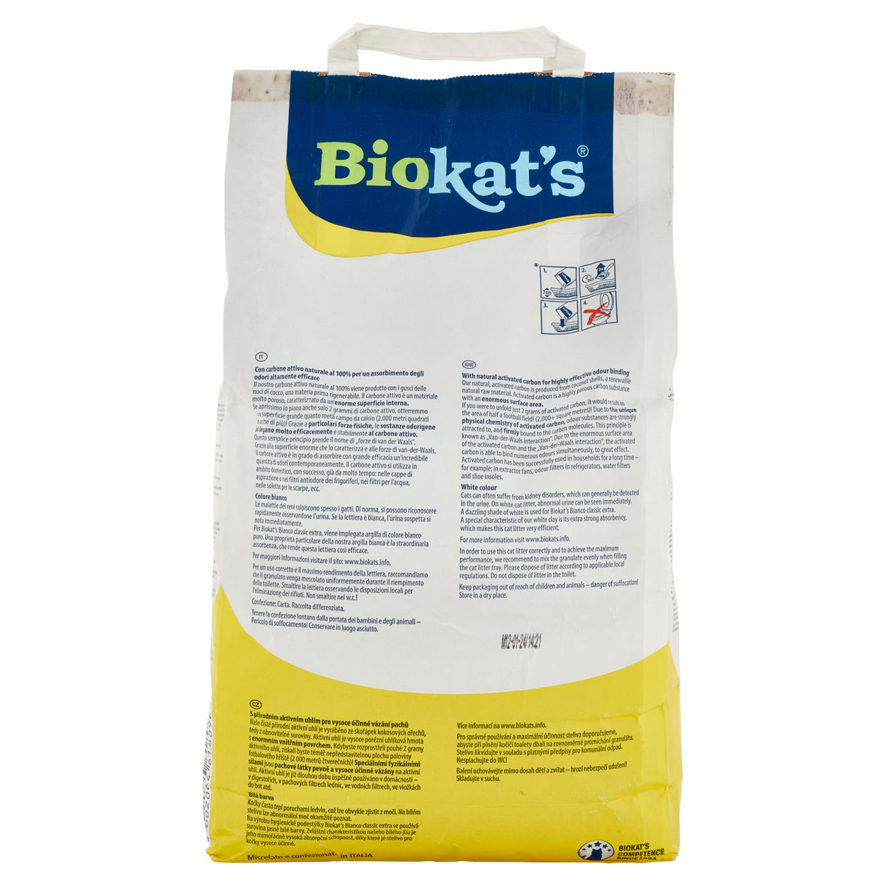 Lettiera di bentonite bianca con carbone attivo 5kg - Immagine 21