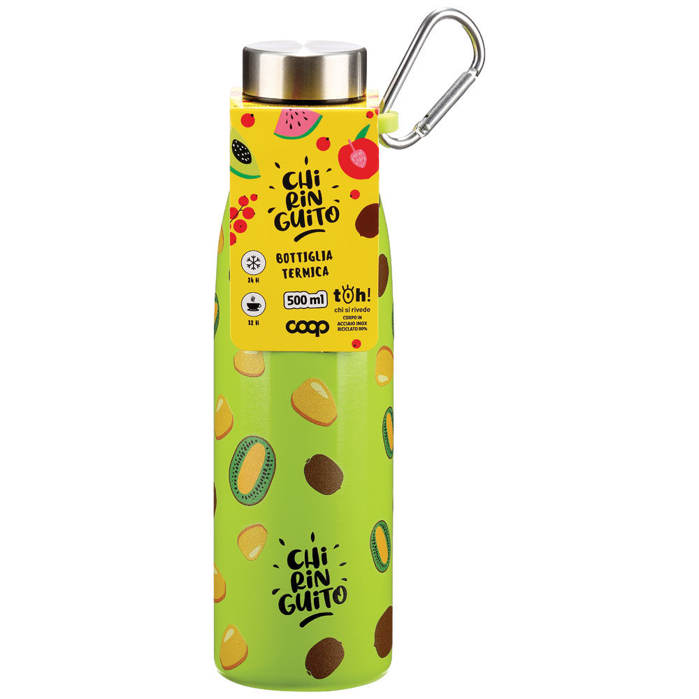 Bottiglia termica in acciaio inox colore verde 500 ml