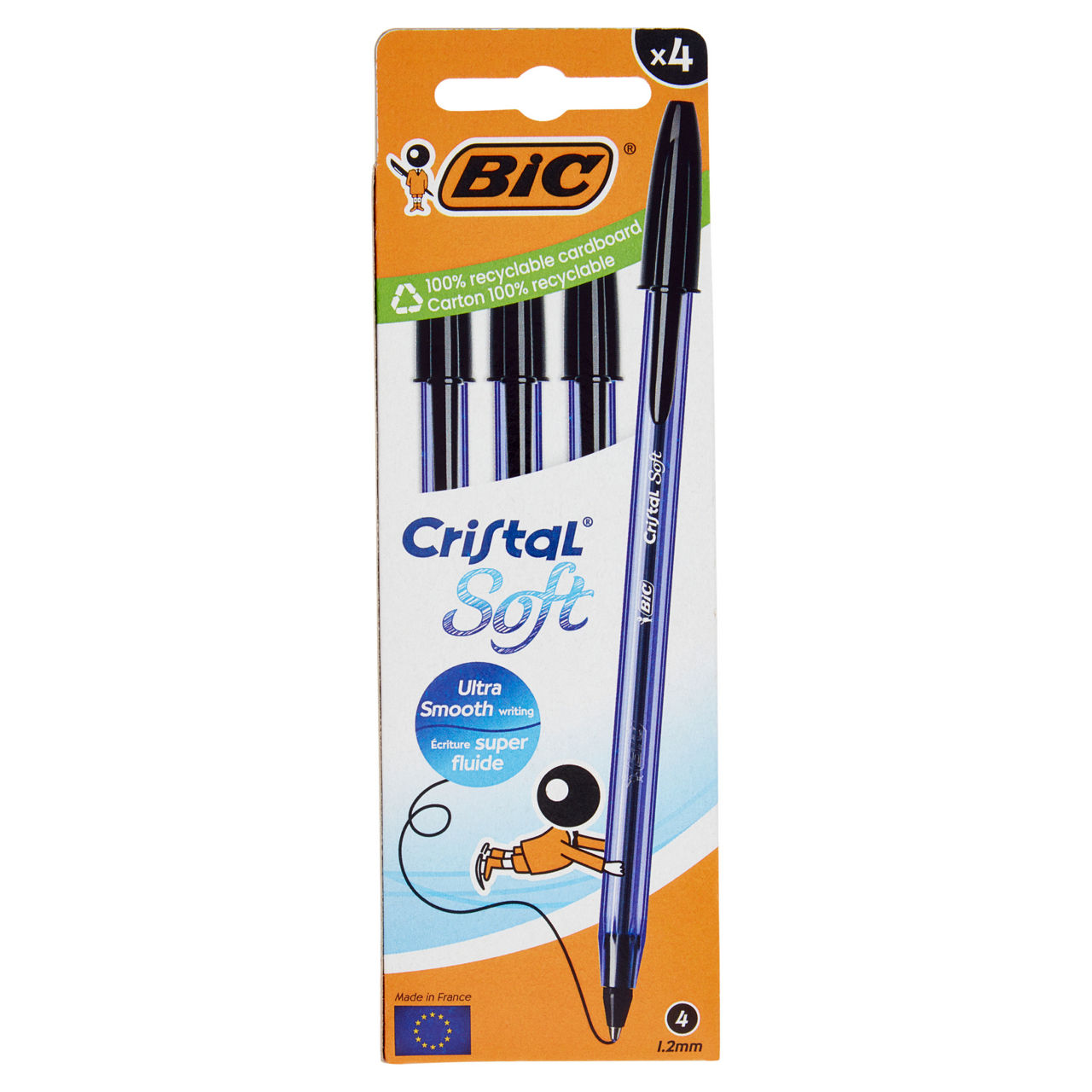 Penne a sfera Cristal Soft nero 5 pz