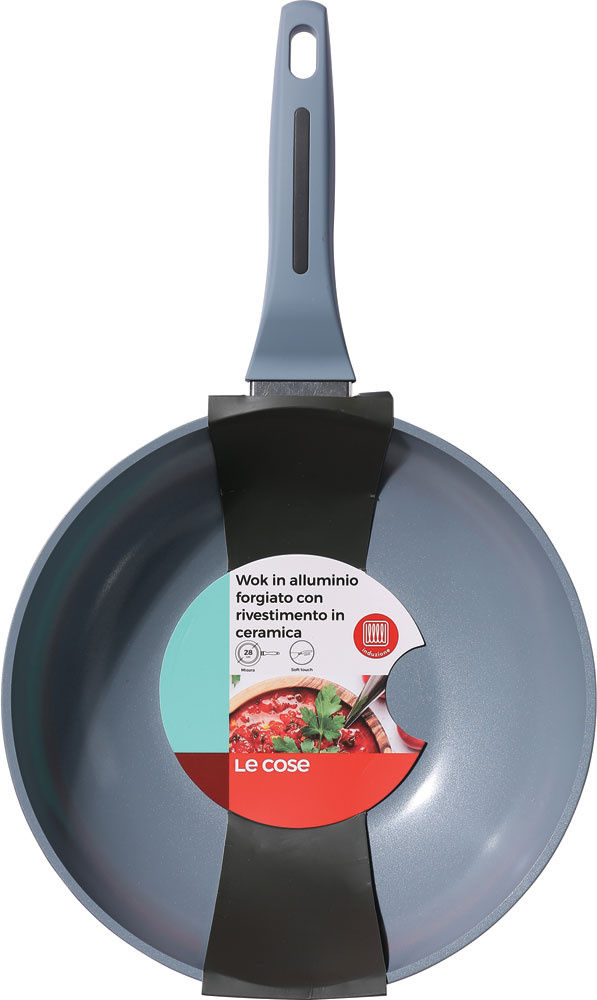 Wok in alluminio forgiato con rivestimento in ceramica diametro 28 cm