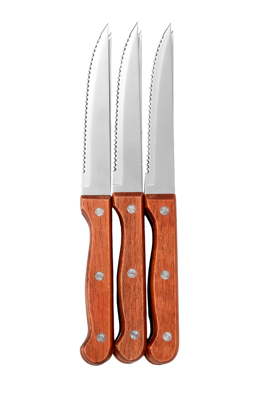 Conf. 6 coltelli bistecca rivettati manico legno in display - Immagine 11