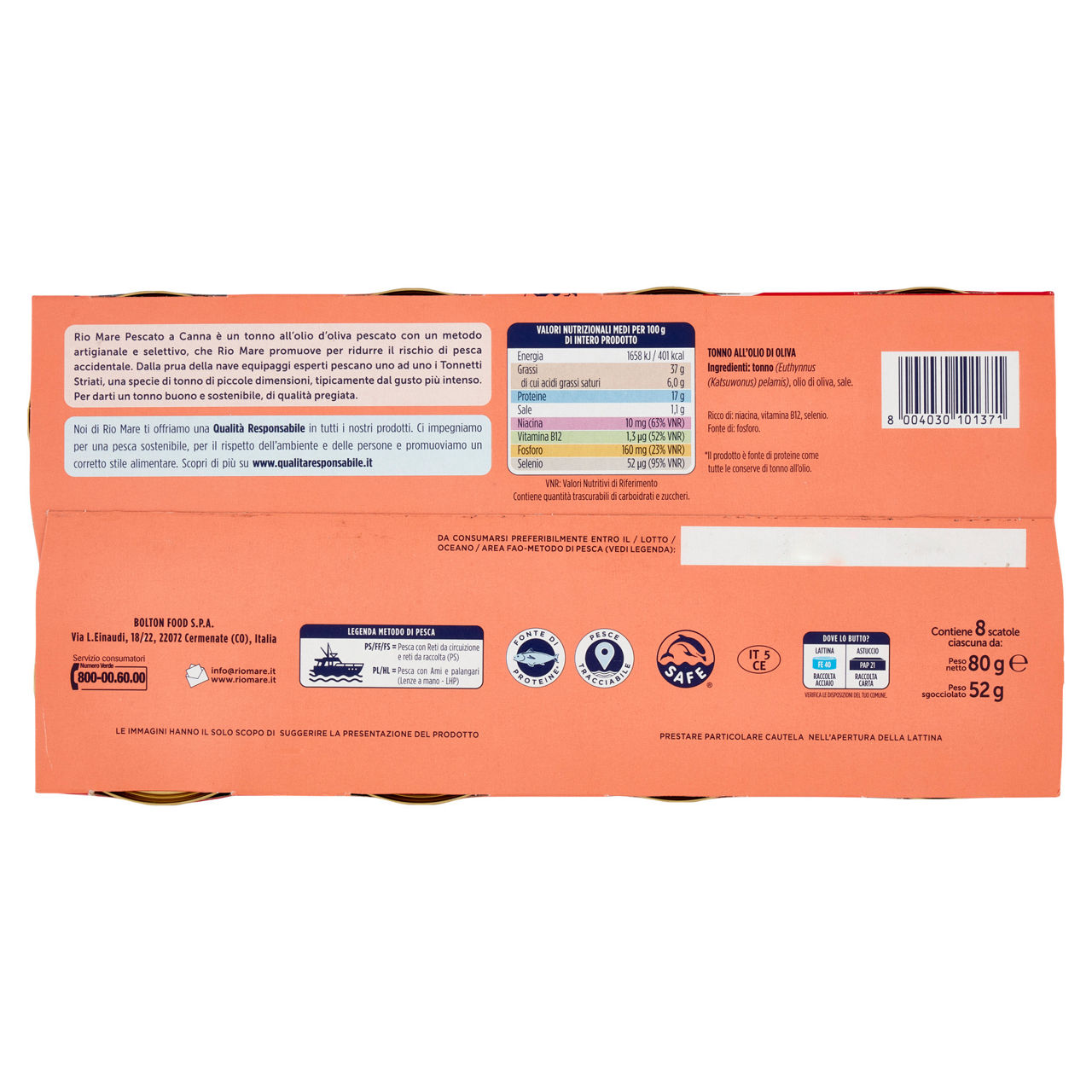 Tonno all'olio di oliva pescato a canna 8 pz x 80 gr - Immagine 41
