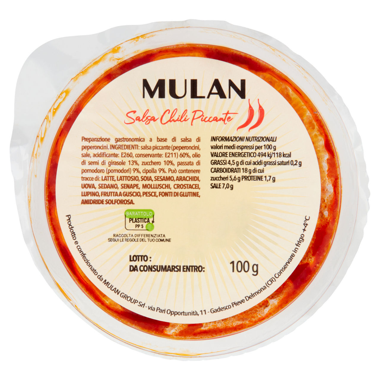 Salsa chili piccante 100 gr
