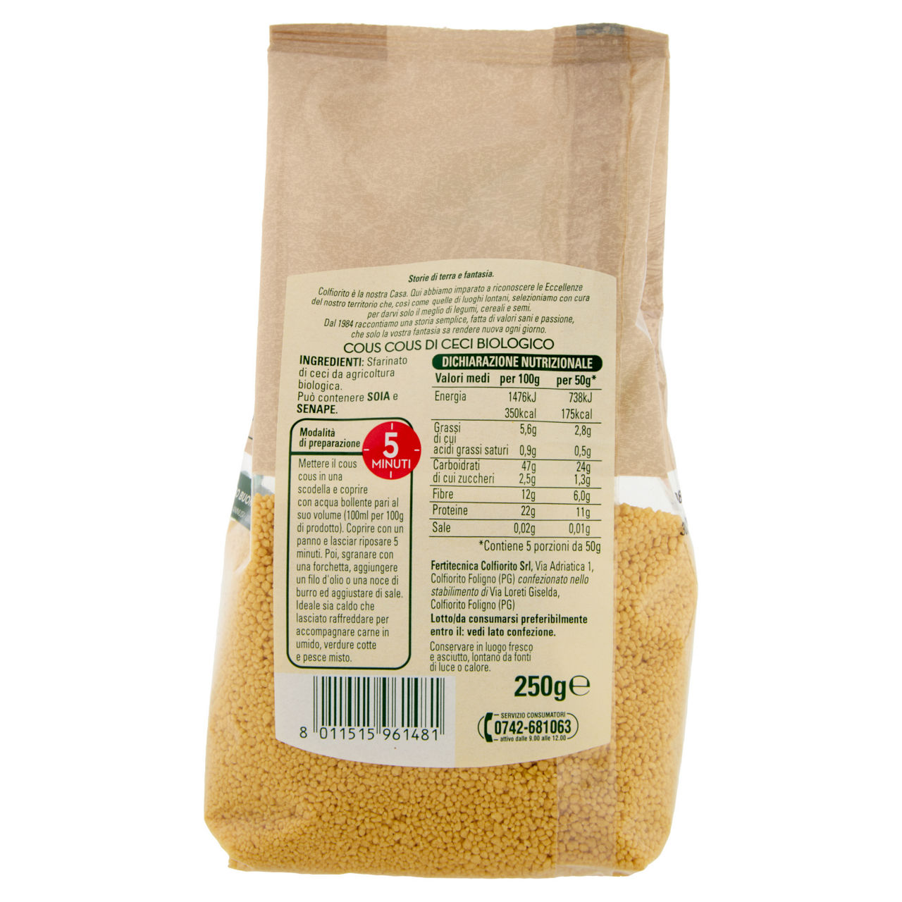 Cous cous di ceci bio senza glutine 250 gr - Immagine 11