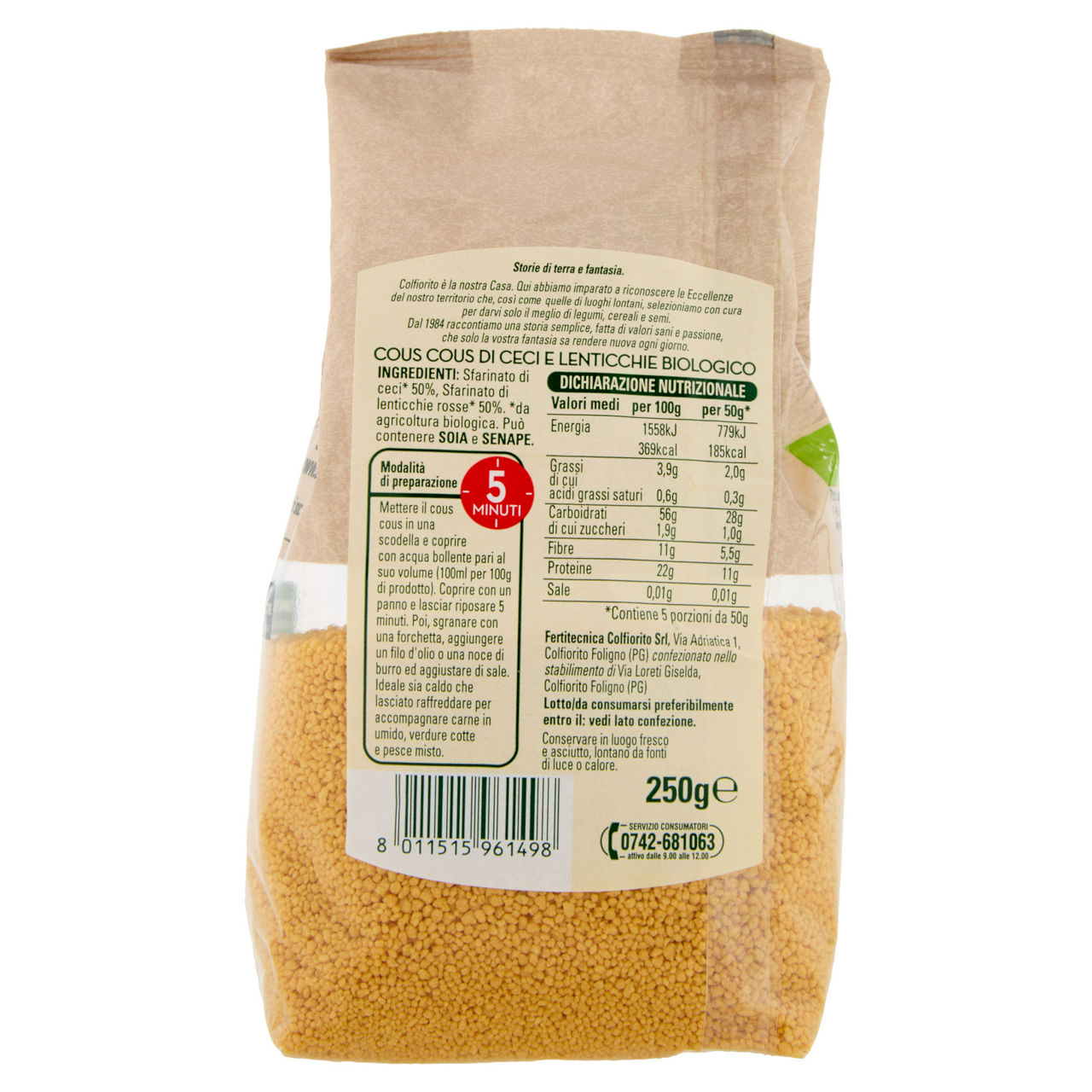 Cous cous di ceci e lenticchie bio senza glutine 250 gr - Immagine 21