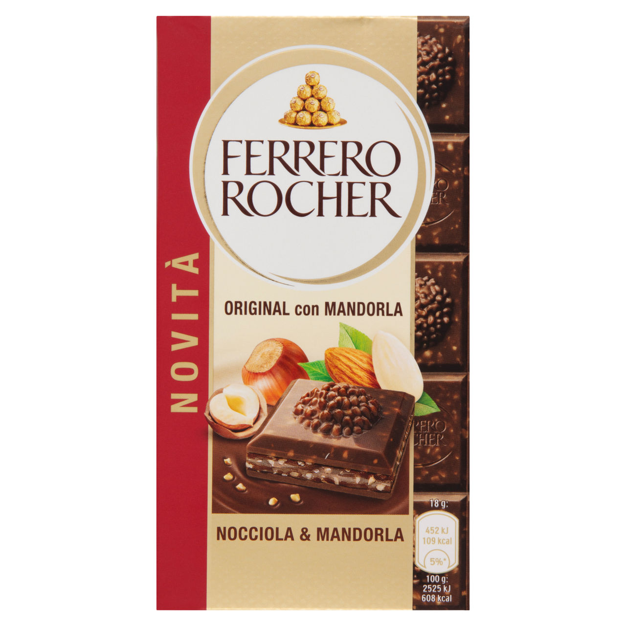 Tavoletta di cioccolato nocciola e mandorla 90 gr - Immagine 01
