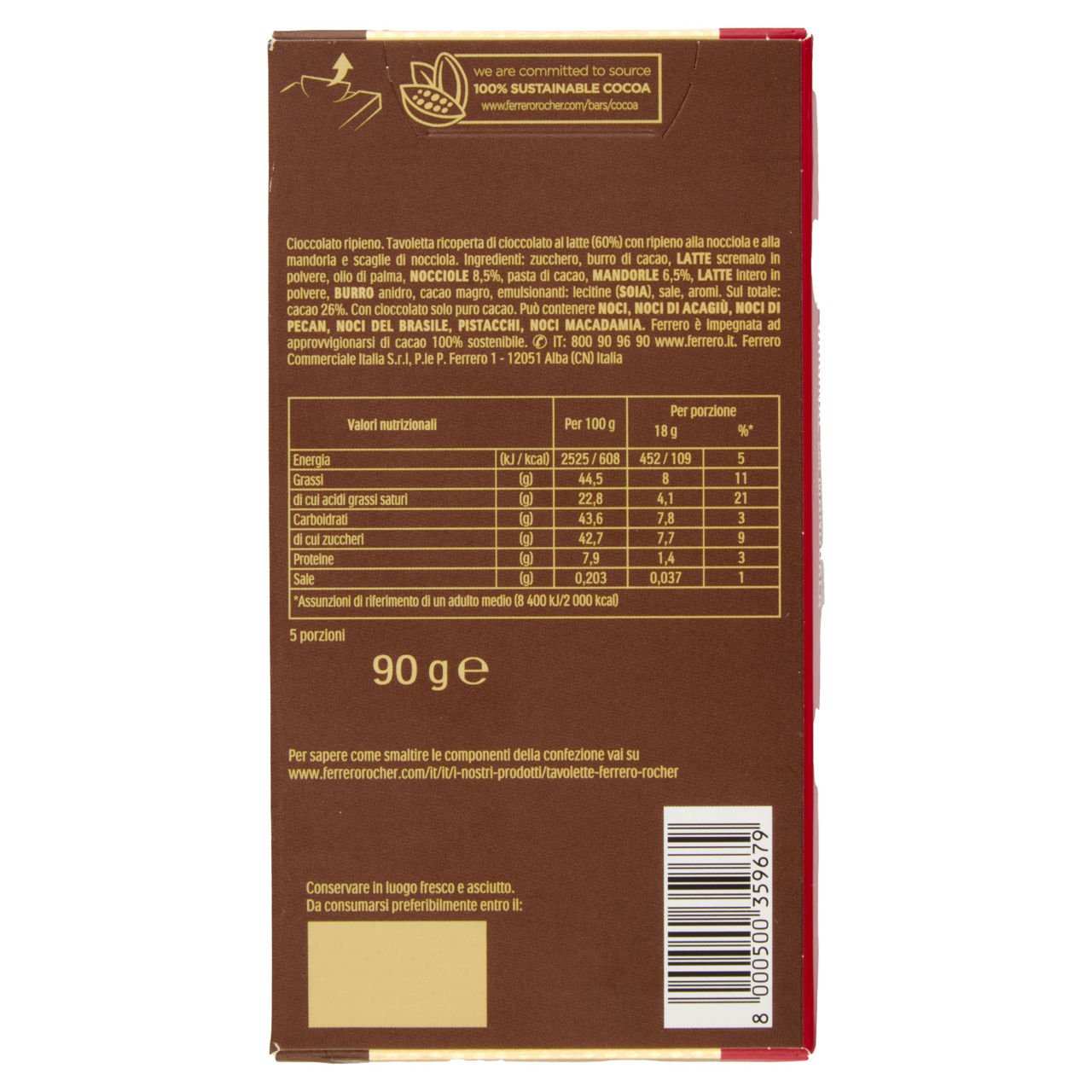 Tavoletta di cioccolato nocciola e mandorla 90 gr - Immagine 11