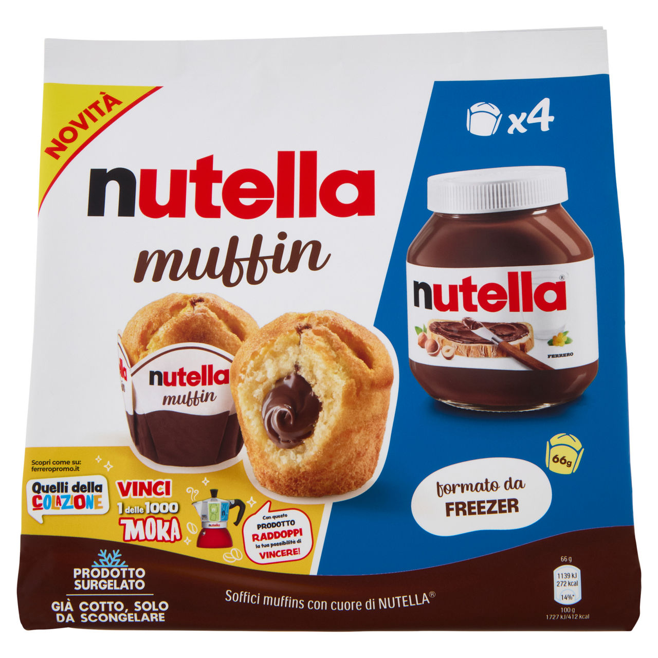 Muffin ripieni di nutella 4 pz 264 gr