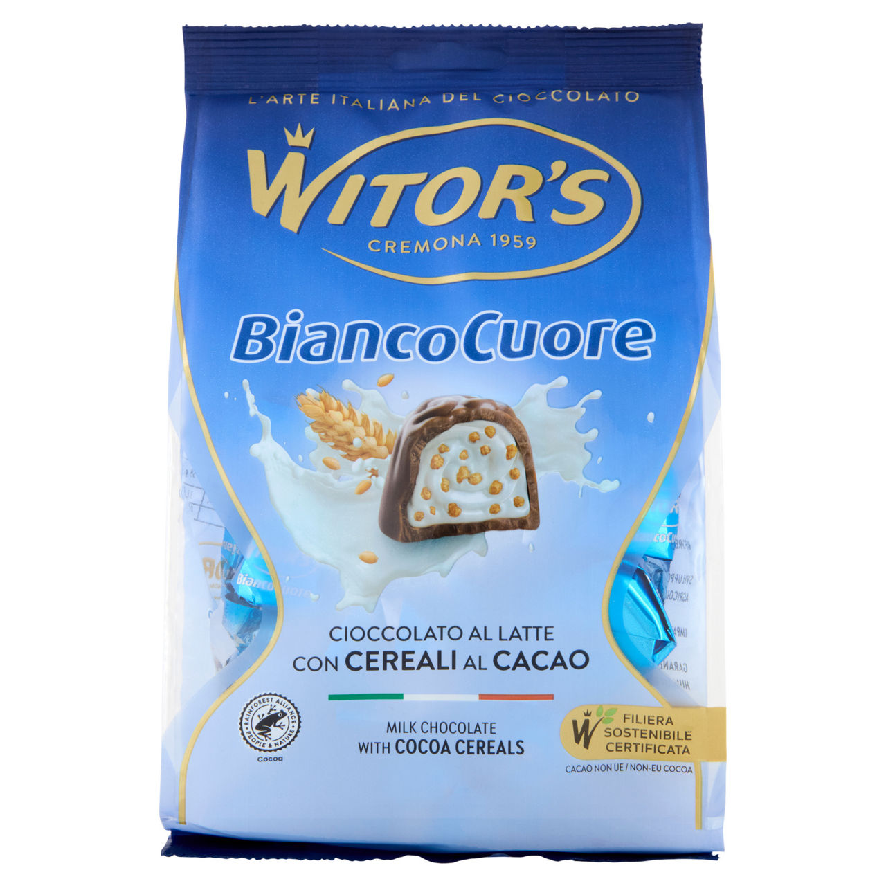 Cioccolatini al latte con cremoso ripieno e cereali croccanti 200 gr