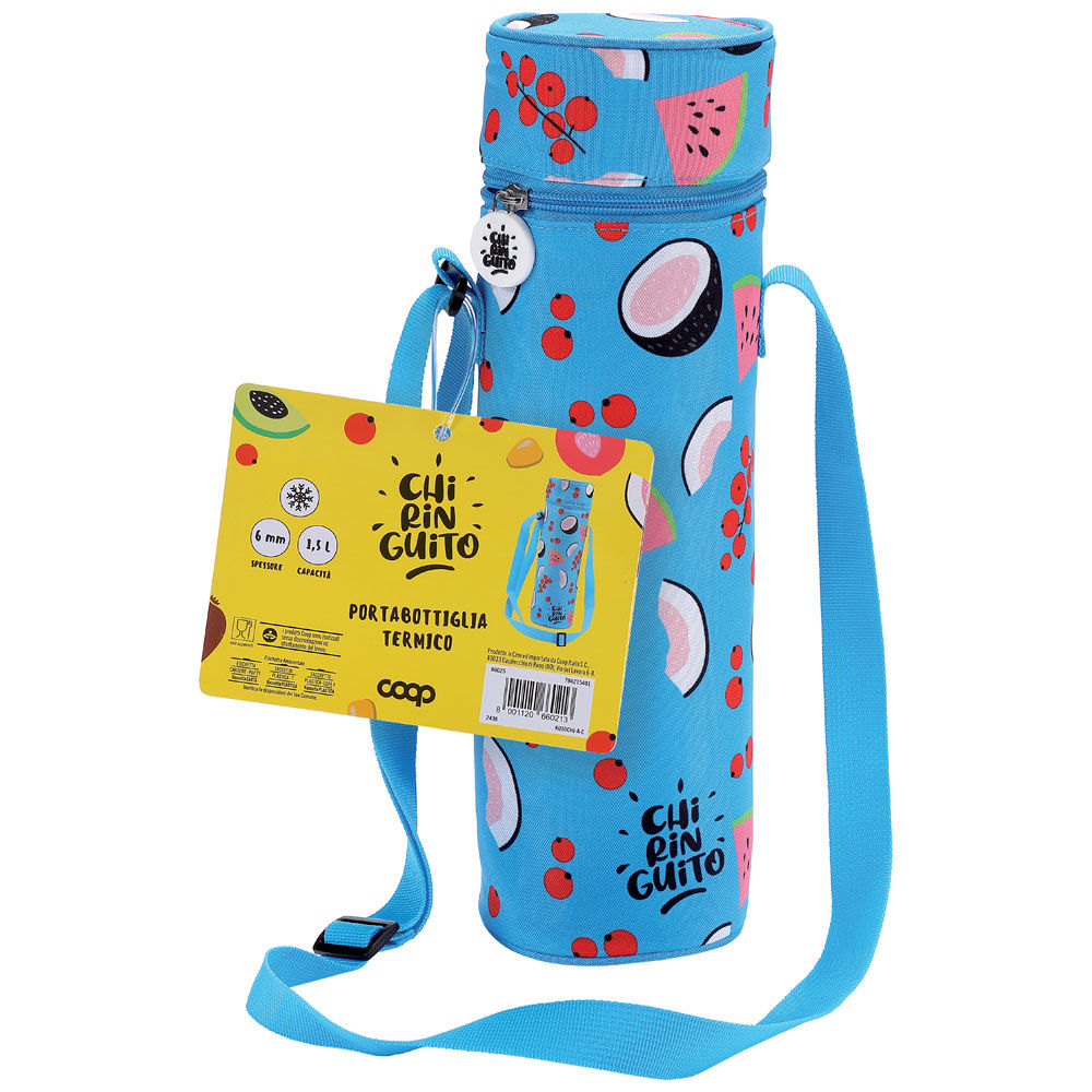 Porta bottiglie termico colore azzurro 1,5 lt