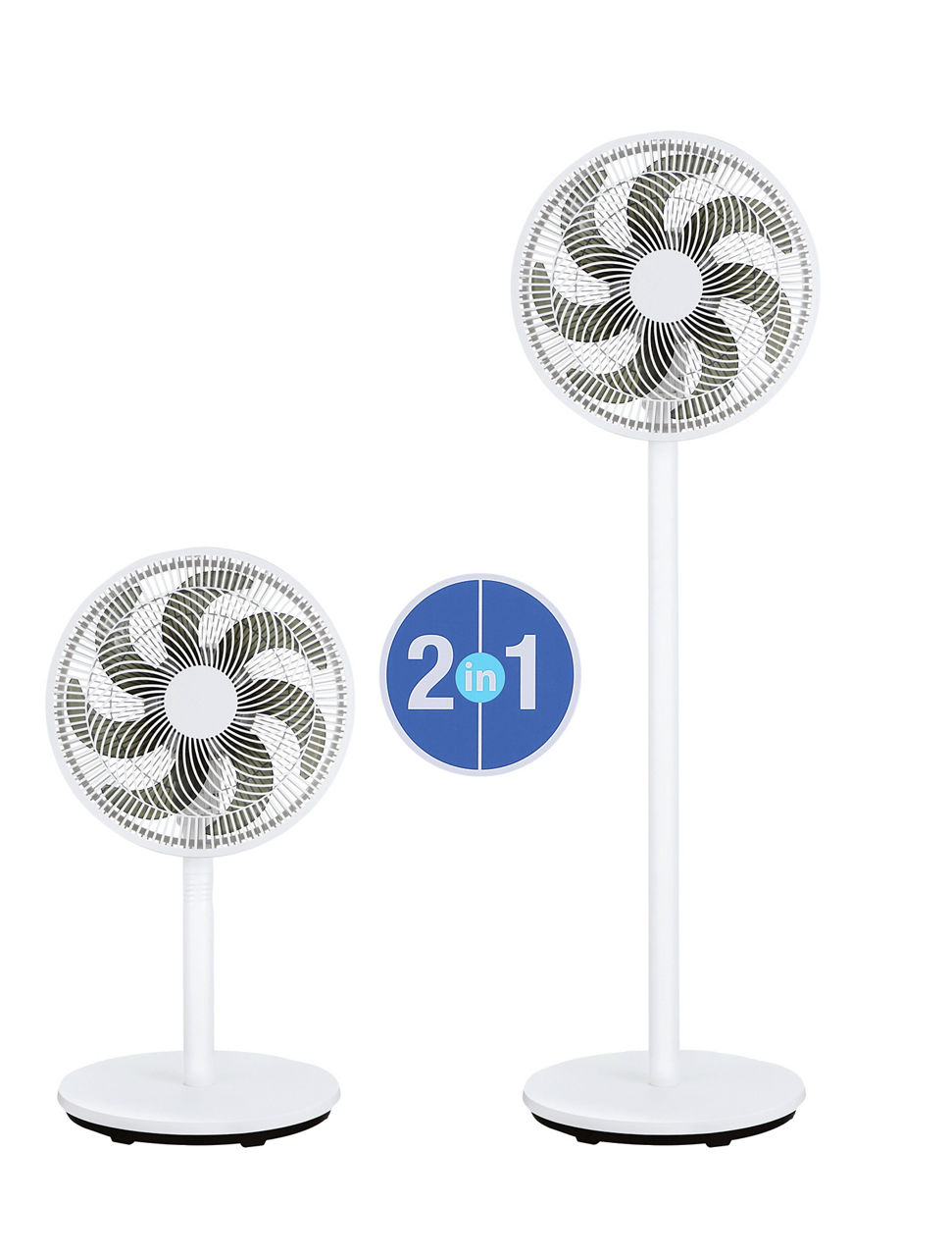 Ventilatore piantana e da tavolo 2 in 1