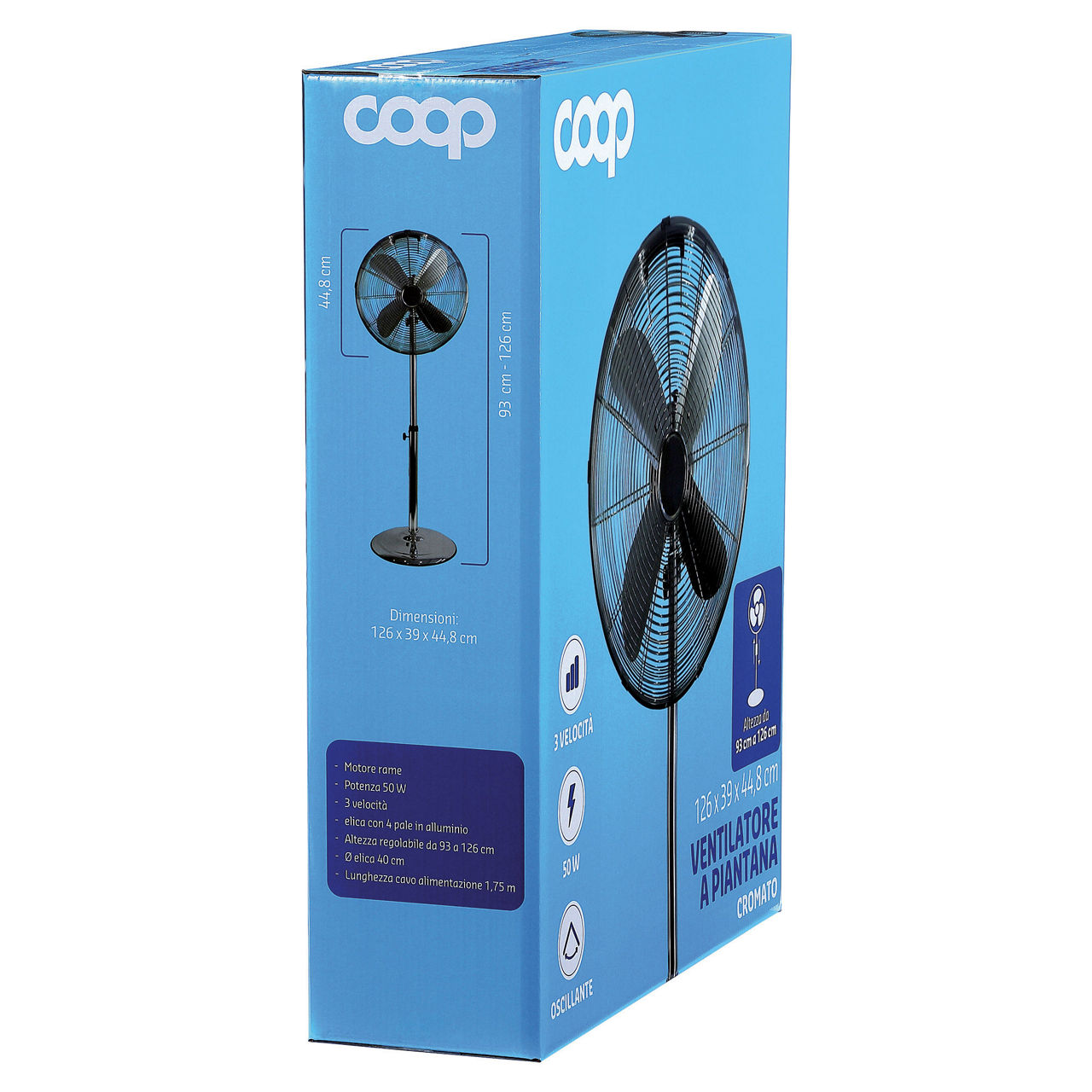 Ventilatore a piantana cromato - Immagine 11