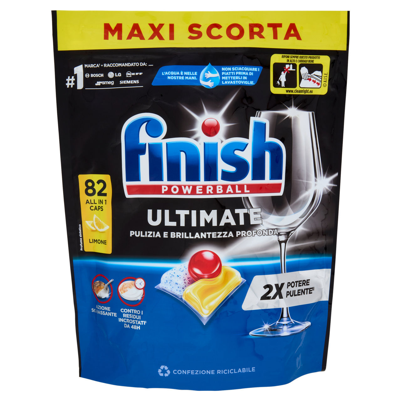 Detersivo lavastoviglie in tabs ultimate limone 82 pz - Immagine 01
