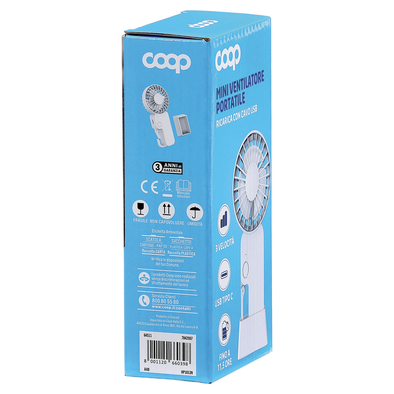 Mini ventilatore portatile con ricarica con cavo USB - Immagine 51