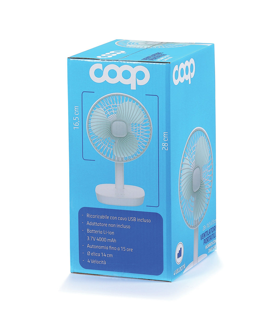 Ventilatore portatile e ricarica con cavo USB 4 velocità - Immagine 31