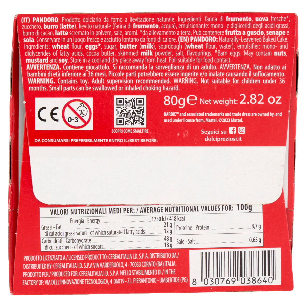 Mini pandoro Barbie 80 gr - 2