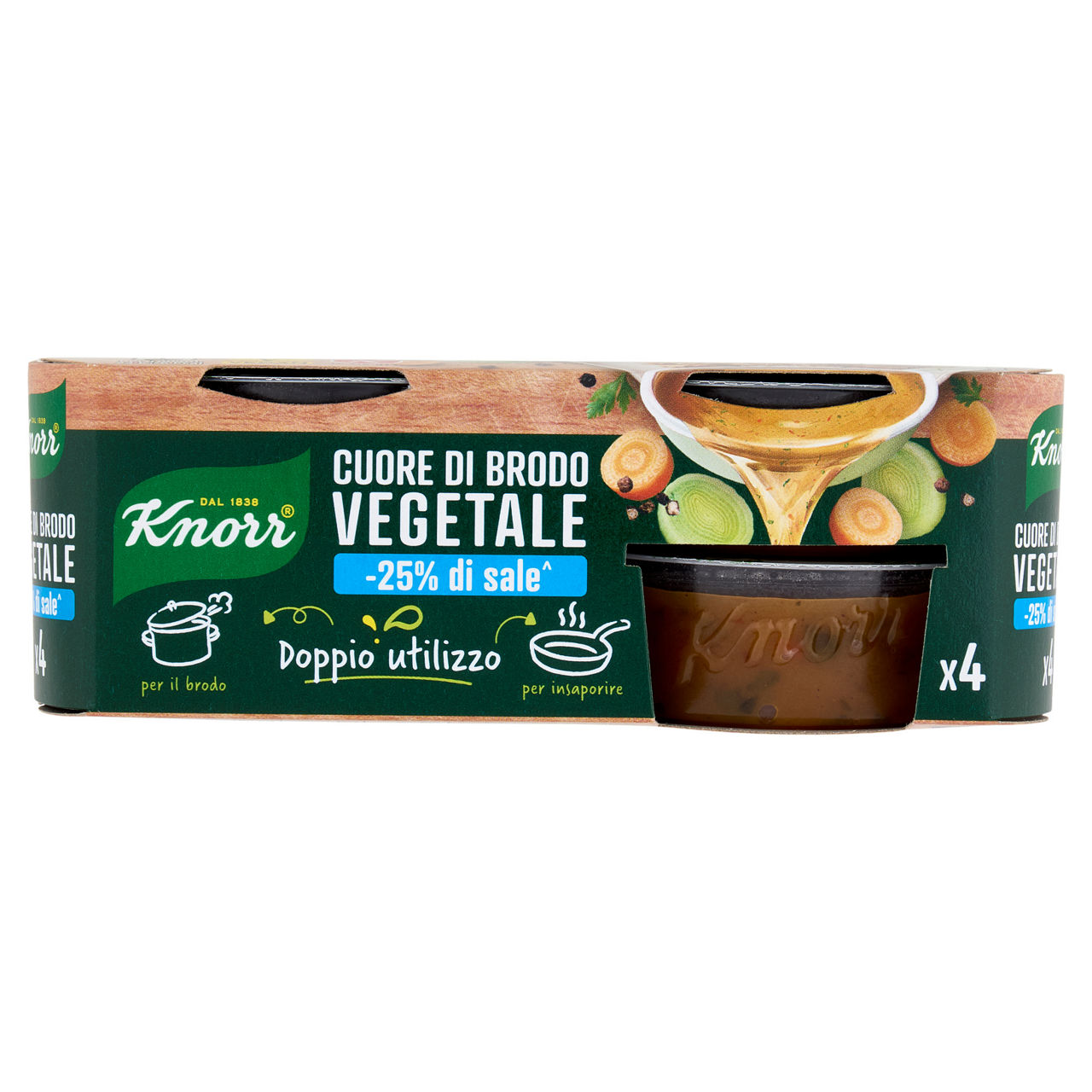 Cuore di brodo vegetale a basso contenuto di sale 4 pz x 28 gr 