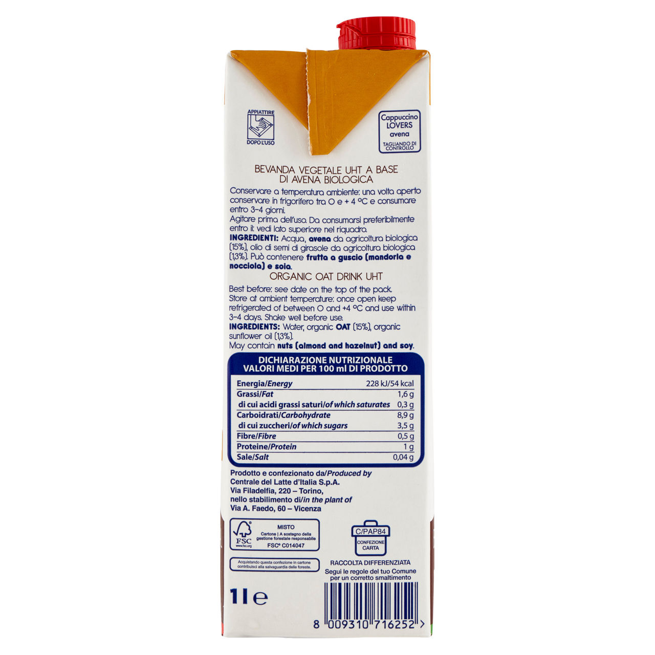 Bevanda di avena bio qualità Barista 1 lt - Immagine 11