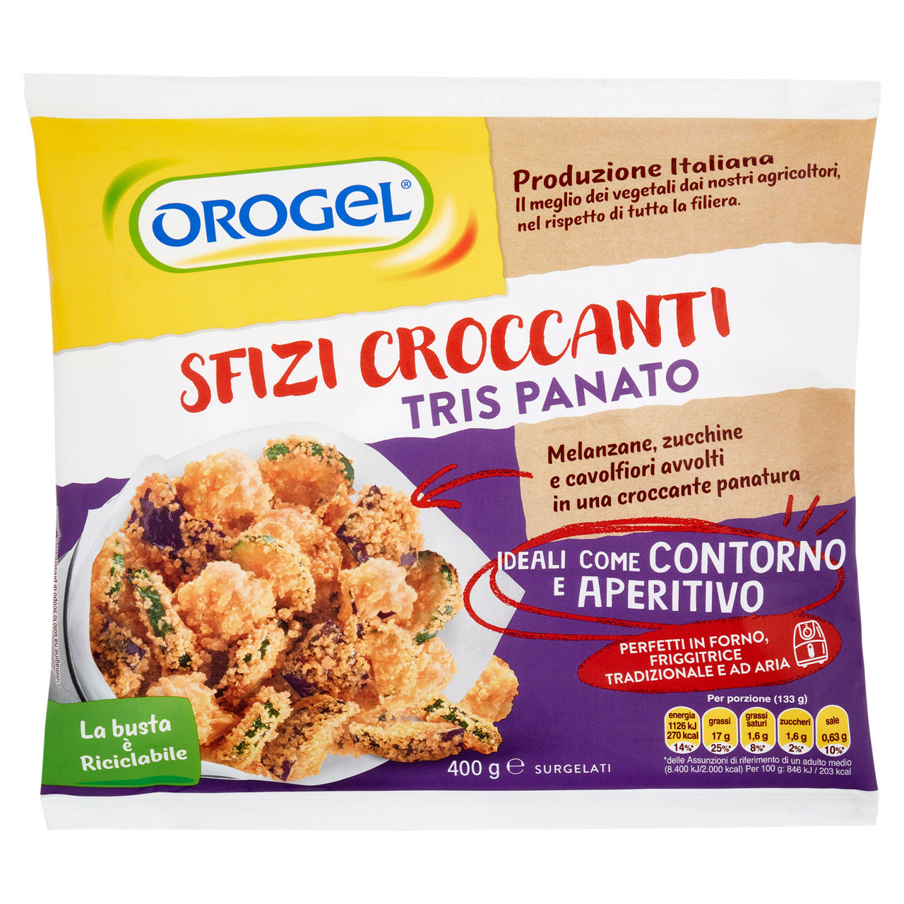Tris di verdure panate surgelate 400 gr