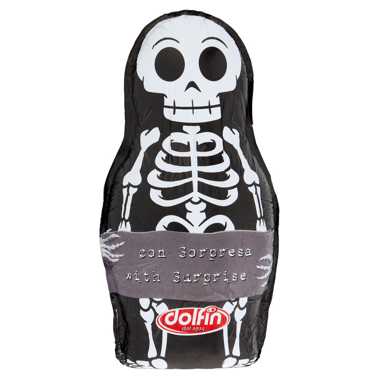 Scheletro di Halloween cioccolato cavo con sorpresa 80 gr