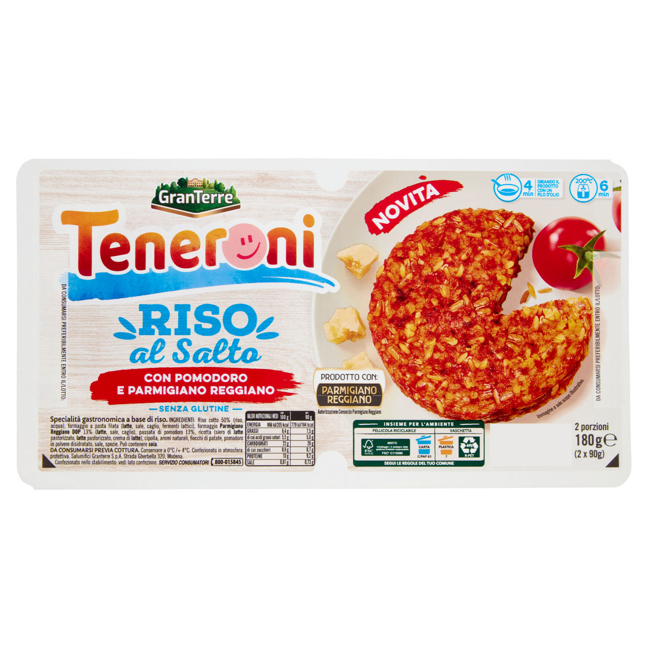 Riso al salto con pomodoro e Parmigiano Reggiano 2 pz 180 gr