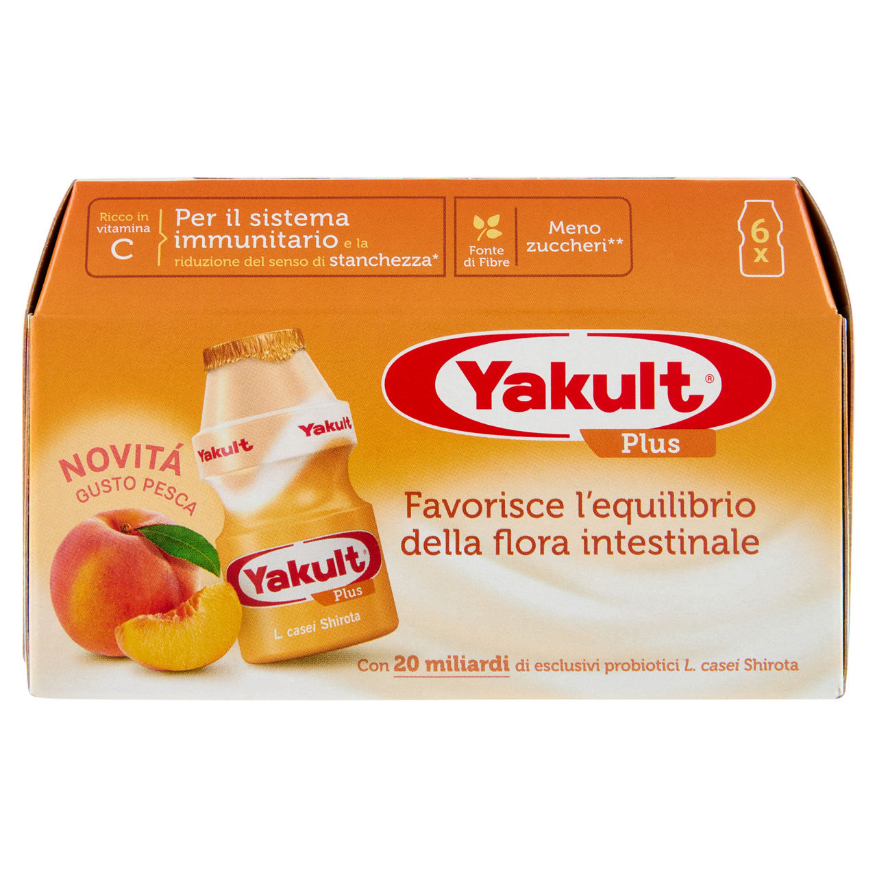 Bevanda probiotica alla pesca 6 pz 390 ml - Immagine 01