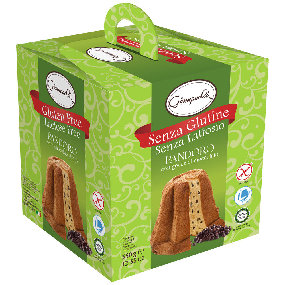 Pandoro con gocce di cioccolato senza glutine e senza lattosio 350 gr