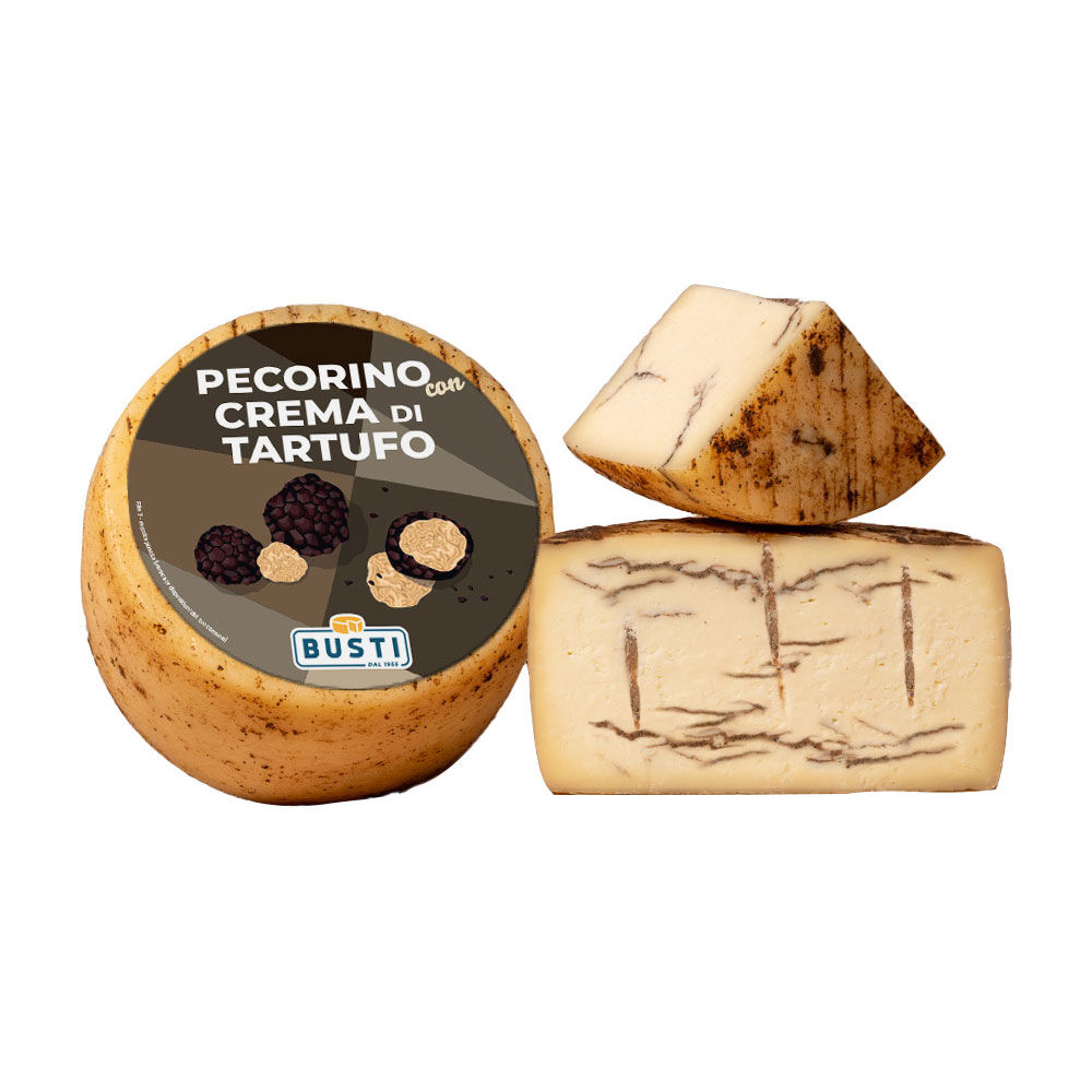 Pecorino con crema di tartufo nero a fette