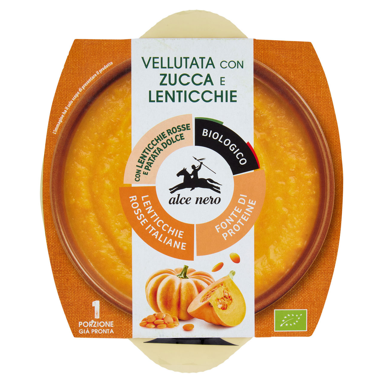 Vellutata con zucca e lenticchie bio 350 gr - Immagine 01