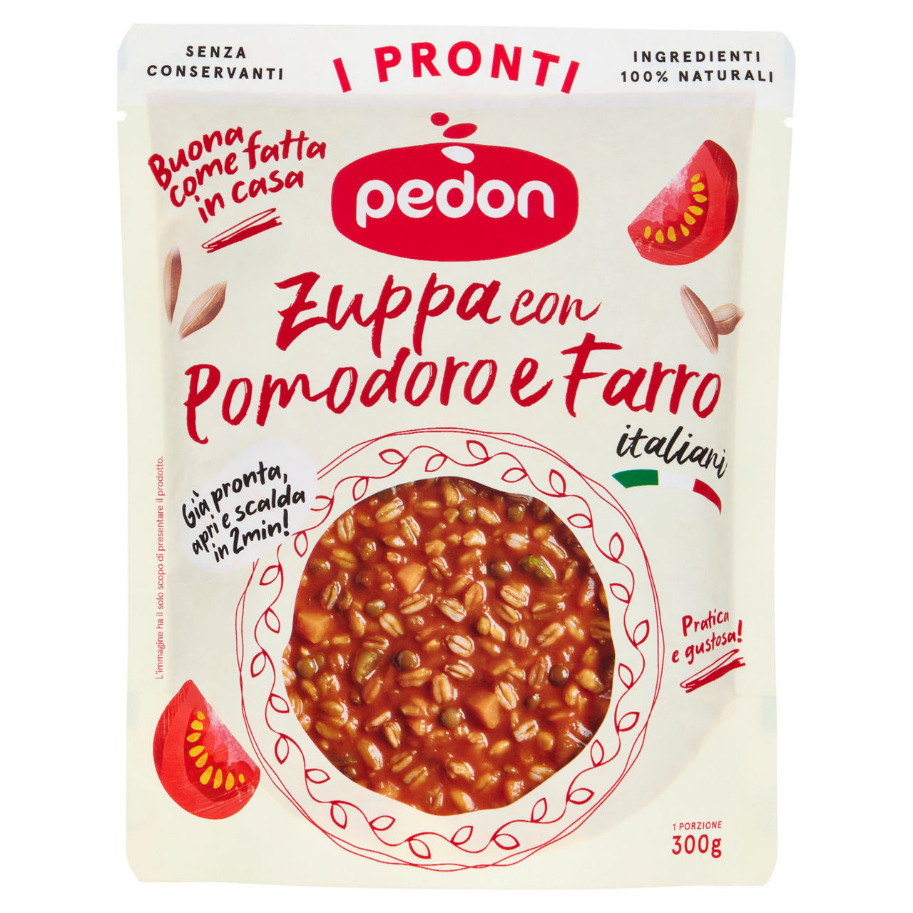 Zuppa pronta con pomodoro e farro 300 gr