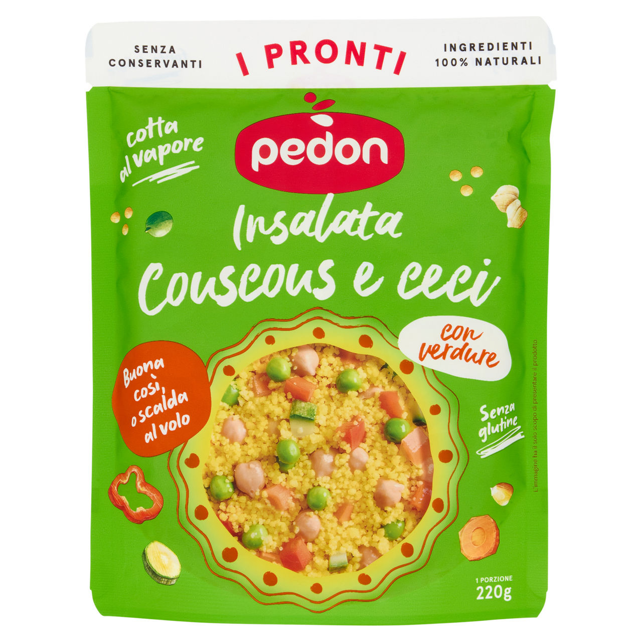 Insalata pronta di cous cous e ceci con verdure 220 gr