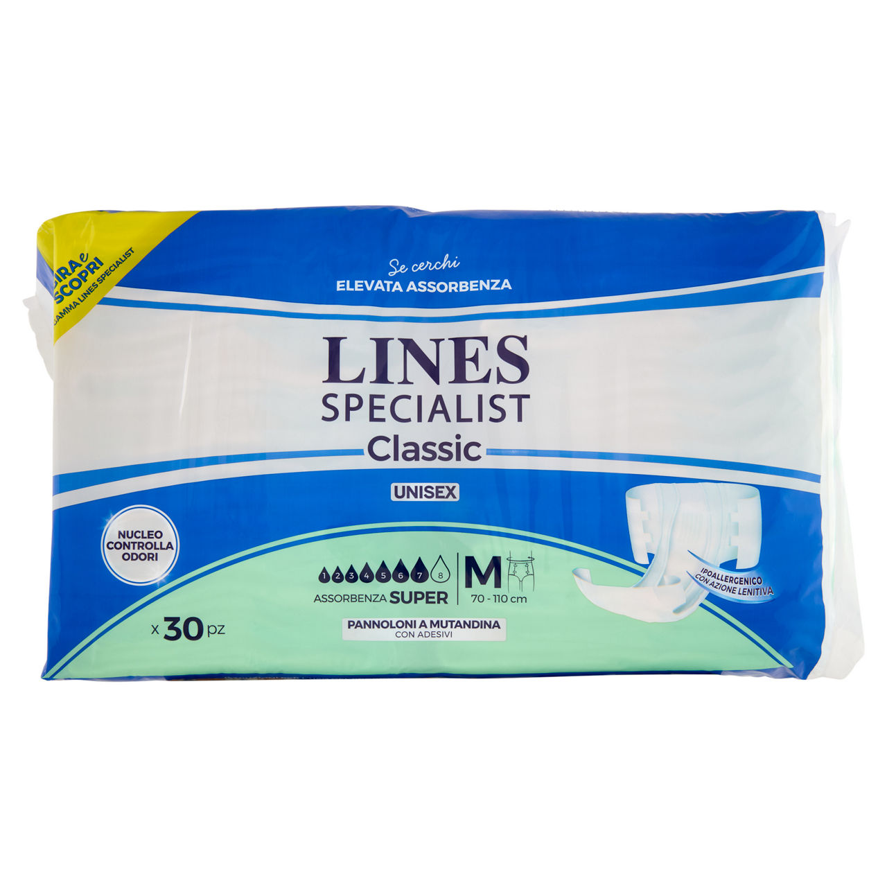 Pannoloni mutandina per incontin.lines specialist classic super/maxi tg.m pz.30 - Immagine 01